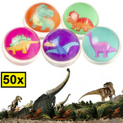 Decopatent 50 STUKS Dino / Dinosaurus Stuiterballen Ø3.2 Cm - Traktatie Uitdeelcadeautjes voor kinderen - Speelgoed Stuiterbal - Uitdeelcadeaus - Bouncing Ball