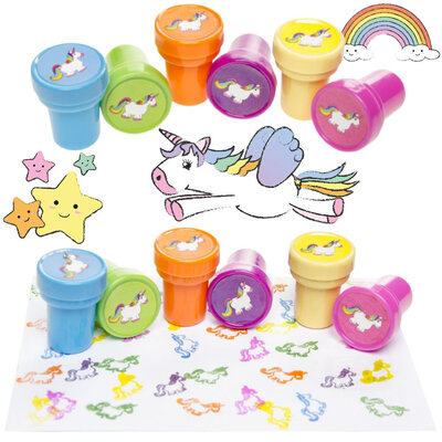 Decopatent 60 STUKS Unicorn / Eenhoorn Stempels - Traktatie Uitdeelcadeautjes voor kinderen - Speelgoed Traktaties Stempel - Uitdeelcadeaus