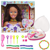 Decopatent Speelgoed Kaphoofd - Sminkpop met make up voor Kinderen - Makeup pop - Kappop - Schminkpop voor Meisjes - Stylinghoofd - Opmaakpop -  Kapkop met haar accessoires en make-up - Kaphoofd voor Meisjes