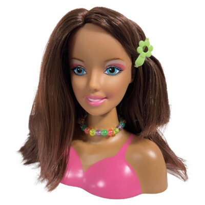 Decopatent Speelgoed Kaphoofd - Sminkpop met make up voor Kinderen - Makeup pop - Kappop - Schminkpop voor Meisjes - Stylinghoofd - Opmaakpop -  Kapkop met haar accessoires en make-up - Kaphoofd voor Meisjes