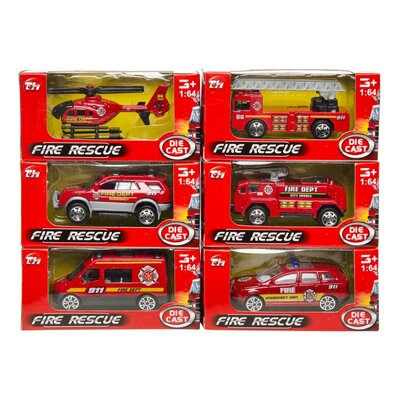 Duckiez Duckiez Metalen Brandweervoertuigen - 36 stuks