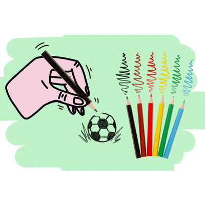 Duckiez Duckiez Kleurpotloodjes 6st Voetbal - 960 stuks (BULK DEAL = 1CTN)