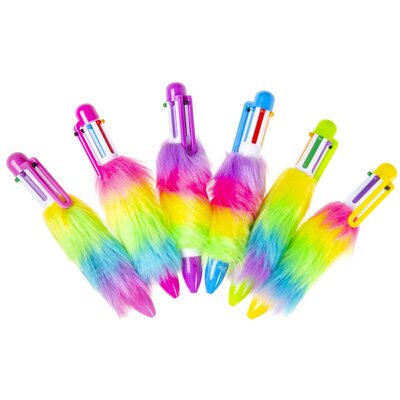 Duckiez Duckiez Fluffy Balpen 6 Kleuren Inkt - 24 stuks