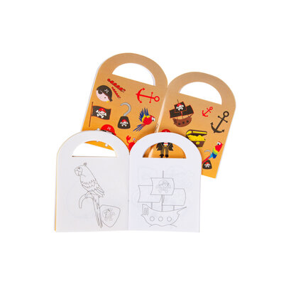 Duckiez Duckiez Kleurboek Met stickers Piraat - 48 stuks