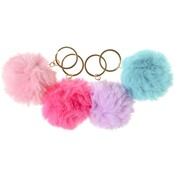 Duckiez Duckiez Sleutelhanger Pluizige Bal Pastel - 12 stuks
