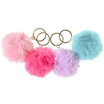 Duckiez Duckiez Sleutelhanger Pluizige Bal Pastel - 12 stuks
