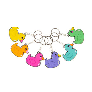 Duckiez Duckiez Sleutelhanger Kleurrijke Eendjes - 48 stuks