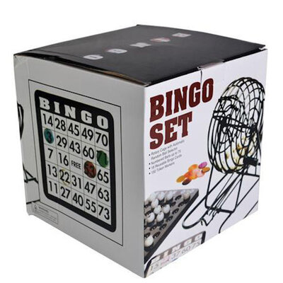 Decopatent - Bingo Spel - Bingomolen - Bingoballen - Bingo kaarten - Fiches - Spelbord - Bingo molen - Metaal - Lotto Kinderspel