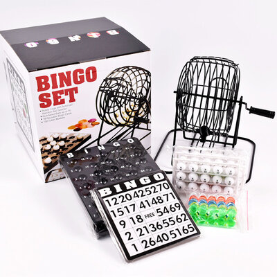 Decopatent - Bingo Spel - Bingomolen - Bingoballen - Bingo kaarten - Fiches - Spelbord - Bingo molen - Metaal - Lotto Kinderspel