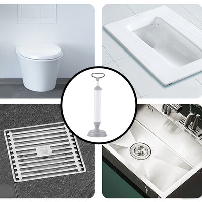 Decopatent - Krachtige WC Ontstopper met Zuignap - Gootsteenontstopper - Ontstoppingspomp Gootsteen - WC Plopper met pomp en zuig functie