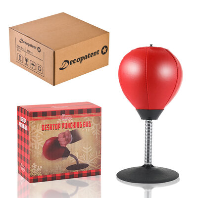 Decopatent - Boksbal tafelmodel - Stressbal - Mini bokszak - Punching Ball - Tafel boksbal bureau op voet - Volwassenen & Kinderen