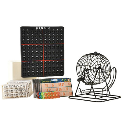 Decopatent - Tombola Bingo Spel Deluxe - Bingomolen - Tombola Deluxe - Bingoballen - Bingo kaarten - Fiches - Spelbord - Bingo molen - Metaal - Lotto Kinderspel