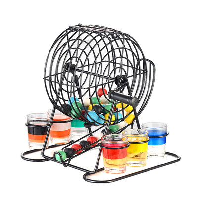 Decopatent - Drankspel Bingo Spel - Shot Glazen & Bingomolen - 6 Glazen - Gekleurde Bingoballen - Drank Spel - Drinking game voor volwassenen - Party Game Vol Fun