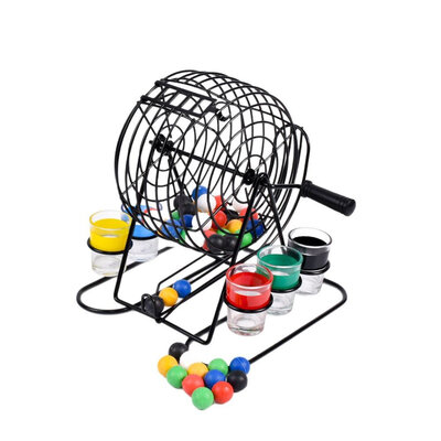 Decopatent - Drankspel Bingo Spel - Shot Glazen & Bingomolen - 6 Glazen - Gekleurde Bingoballen - Drank Spel - Drinking game voor volwassenen - Party Game Vol Fun