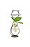 Decopatent - IJzeren Staande Poes met vaasje in hartvorm - kat - glazen vaas - vaas glas - Om bloemetjes, stekjes, droogbloemen of luchtplantjes in te zetten