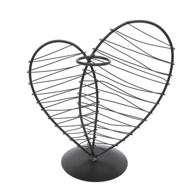 Decopatent - Metalen Hart Vaas met Glazen Buis – Decoratief Silhouet Vaasje voor Bloemen & Stekjes