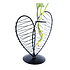 Decopatent - Metalen Hart Vaas met Glazen Buis – Decoratief Silhouet Vaasje voor Bloemen & Stekjes