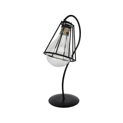 Decopatent - Metalen Staande Decoratie Bloemenlamp - glazen lamp vaas - vaasje glas - Om bloemetjes, stekjes, droogbloemen of luchtplantjes in te zetten