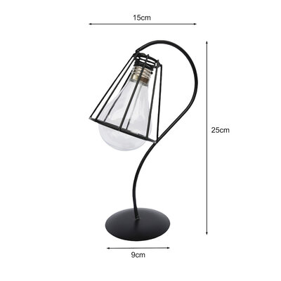 Decopatent - Metalen Staande Decoratie Bloemenlamp - glazen lamp vaas - vaasje glas - Om bloemetjes, stekjes, droogbloemen of luchtplantjes in te zetten