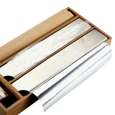Kesper FSC® Keuken Foliedispenser voor 2 Rollen folie - Met 2 opbergvakken - Keuken lade Folie dispenser voor aluminium- & huishoudfolie