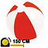 Henbrandt Henbrandt - Gigantische Opblaasbare Strandbal 150 Cm - XXL Strandbal - Strandspeelgoed - MEGA Strandbal Opblaasbaar - Giant Inflatable Beach Ball - Gestreept - PVC - Rood / Wit