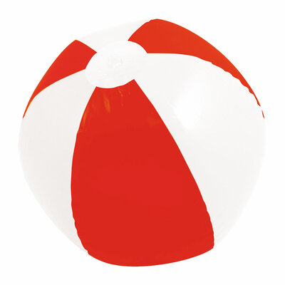 Henbrandt Henbrandt - Gigantische Opblaasbare Strandbal 150 Cm - XXL Strandbal - Strandspeelgoed - MEGA Strandbal Opblaasbaar - Giant Inflatable Beach Ball - Gestreept - PVC - Rood / Wit