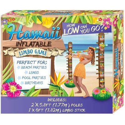 Henbrandt Henbrandt - Opblaasbaar Limbo Dans set - Limbo - Dansspel - Voor Binnen en buiten - Inflatable Limbo Set - Bestaat uit: 2 palen (ca. 177 cm) en 1 limbo stick (ca. 182 cm)