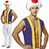 Henbrandt Henbrandt - VOLWASSENEN HEREN 3-Delig Paddenstoel Kostuum, bestaande uit: Overhemd, Broek en Paddenstoelen Muts - Mario Paddestoel Kostuum - TOAD uit Mario Kart - Carnavalskleding - Verkleedkleding - Vrijgezellenfeest - Man - Maat: ONE SIZE FITTS ALL