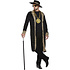 Henbrandt Henbrandt - VOLWASSENEN HEREN PIMP / POOIER Kostuum, bestaande uit: Zwarte Lange Jas en Hoed met Tijgerprint - Gangster kostuum - Carnavalskleding - Verkleedkleding - Vrijgezellenfeest - Man - Maat: ONE SIZE FITTS ALL