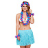 Henbrandt Henbrandt - 5-DELIGE VOLWASSENEN HAWAI SET - Bestaande uit: Hawai Rokje / Hawaïkrans / 2x Hawaii Armbanden - 1x Hawaii Hoofdband - Hawaii kostuum - Carnavalskleding - Verkleedkleding - Strandfeest - Vrouw - Maat: ONE SIZE FITTS ALL - Kleur: Blauw