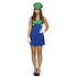 Henbrandt Henbrandt - VOLWASSENEN DAMES LUIGI Kostuum, bestaande uit: Shirt, Tuinbroekje / Jurk, Luigi Pet - Mario Bros Luigi kostuum - Carnavalskleding - Verkleedkleding - Vrijgezellenfeest - Dames - Maat: ONE SIZE FITTS ALL