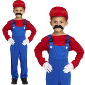 Henbrandt Henbrandt - MARIO Kostuum voor KINDEREN 10-12 Jaar - Bestaande uit: Mario Overall, Rood Shirt, Mario Pet - Loodgieter kostuum - Carnavalskleding - Verkleedkleding - KIND - Maat: 10 / 11 / 12 Jaar