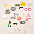 Henbrandt Henbrandt - 20 STUKS Photo Booth Bruiloft Props - Feestdecoratie - Wedding Photo Props - Photobooth props Huwelijk - Fotohokje Rekwisieten - Foto Decoratie feestje