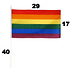 Henbrandt Henbrandt - 50 STUKS Regenboog Gay Pride LGBTQ+ Handvlaggen (29 Cm x 17 Cm) met Houten stok van 40 Cm - Hand Vlag - Vlaggetjes met Handvat - Materiaal: Nylon & Hout