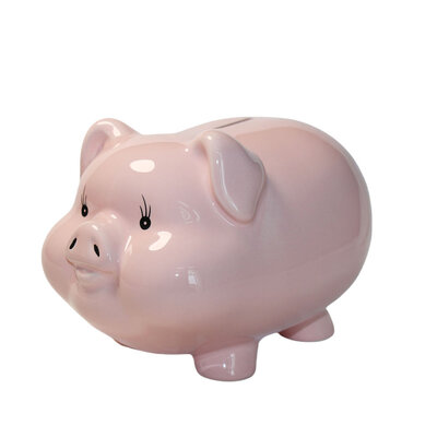 Decopatent Decopatent - Groot Spaarvarken Spaarpot - Keramiek - Afm 20 x 16 x 15 cm - Spaarpot varken voor volwassenen en kleine kinderen - Cadeau - Kleur: Roze