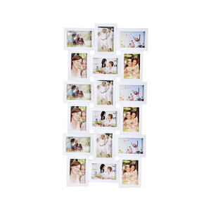 Decopatent Decopatent - XL Fotolijst Collage voor 18 Foto's van (10x15 & 15x10 Cm) - Fotolijsten - Fotolijstje met 18 fotokaders - 47 x 93 Cm - Wit