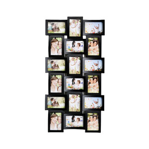 Decopatent Decopatent - XL Fotolijst Collage voor 18 Foto's van (10x15 & 15x10 Cm) - Fotolijsten - Fotolijstje met 18 fotokaders - 47 x 93 Cm - Zwart