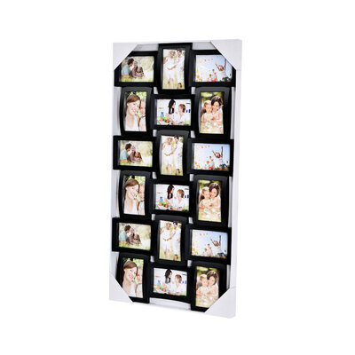 Decopatent Decopatent - XL Fotolijst Collage voor 18 Foto's van (10x15 & 15x10 Cm) - Fotolijsten - Fotolijstje met 18 fotokaders - 47 x 93 Cm - Zwart