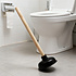 Decopatent - Krachtige WC Ontstopper - Gootsteen Ontstopper - Gootsteenontstopper - Ontstoppingspomp Gootsteen - WC Plopper met houten steel Ø14,5 cm - Zwart