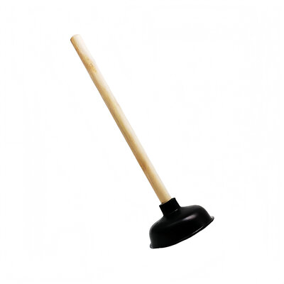 Decopatent - Krachtige WC Ontstopper - Gootsteen Ontstopper - Gootsteenontstopper - Ontstoppingspomp Gootsteen - WC Plopper met houten steel Ø14,5 cm - Zwart