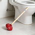 Decopatent - Krachtige WC Ontstopper - Gootsteen Ontstopper - Gootsteenontstopper - Ontstoppingspomp Gootsteen - WC Plopper met houten steel Ø14,5 cm - Rood