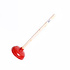 Decopatent - Krachtige WC Ontstopper - Gootsteen Ontstopper - Gootsteenontstopper - Ontstoppingspomp Gootsteen - WC Plopper met houten steel Ø14,5 cm - Rood