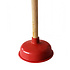 Decopatent - Krachtige WC Ontstopper - Gootsteen Ontstopper - Gootsteenontstopper - Ontstoppingspomp Gootsteen - WC Plopper met houten steel Ø14,5 cm - Rood