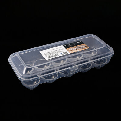 Decopatent Eierdoos kunststof voor 10 Eieren - Voor in Koelkast - Eieropbergbox met Deksel voor Tien Eieren - Koelkast Eierhouder Organizer - Eierhouder kunsstof - Bewaardoos - Afm: 26.5 x 12.5 x 8 Cm.