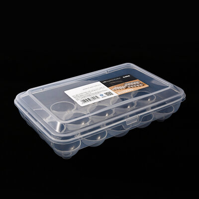 Decopatent Eierdoos kunststof voor 15 Eieren - Voor in Koelkast - Eieropbergbox met Deksel voor Vijftien Eieren - Koelkast Eierhouder Organizer - Eierhouder kunsstof - Bewaardoos - Afm: 26.5 x 17.5 x 8 Cm.