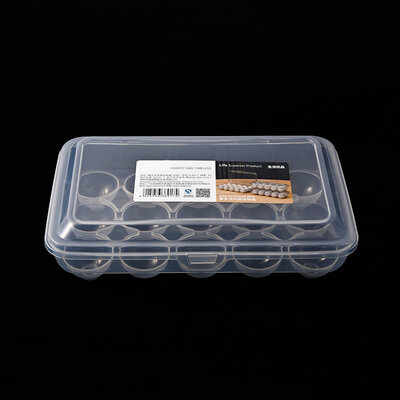 Decopatent Eierdoos kunststof voor 15 Eieren - Voor in Koelkast - Eieropbergbox met Deksel voor Vijftien Eieren - Koelkast Eierhouder Organizer - Eierhouder kunsstof - Bewaardoos - Afm: 26.5 x 17.5 x 8 Cm.