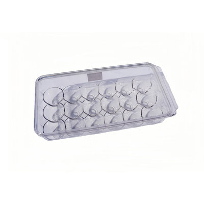 Decopatent Eierdoos kunststof voor 18 Eieren - Voor in Koelkast - Eieropbergbox met Deksel voor Achtien Eieren - Koelkast Eierhouder Organizer - Eierhouder kunsstof - Bewaardoos - Afm: 33 x 17.5 x 8 Cm.