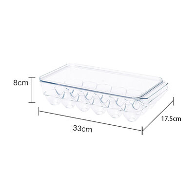 Decopatent Eierdoos kunststof voor 18 Eieren - Voor in Koelkast - Eieropbergbox met Deksel voor Achtien Eieren - Koelkast Eierhouder Organizer - Eierhouder kunsstof - Bewaardoos - Afm: 33 x 17.5 x 8 Cm.