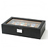 Decopatent - Luxe PU Horloge Doos - Horlogebox - Geschikt voor Heren en Dames - Horloge Opbergdoos - 12 Vakken - Zwart met Licht Bruine Inleg