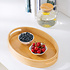 Decopatent - Dienblad Bamboe Hout Ovaal - Koffie / Thee dienblad met handvaten - Fruitschaal - Keuken serveer tray dienblad met opstaande rand  - Afm. 29 x 20.5 x 5 Cm.